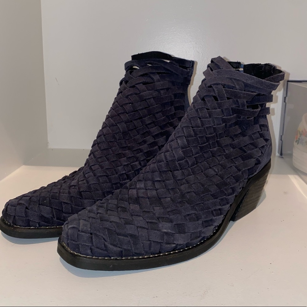 Jeffrey Campbell Navy Leather Boots